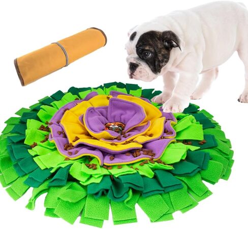 AWOOF Snuffle Mat for Dogs, Interactive Dog Puzzle Toy for Puppy Small Medium Dogs Enrichment Foraging Feeding Game Sniff Mat Toys, Encourages Natural Foraging Skills in Saudi Arabia