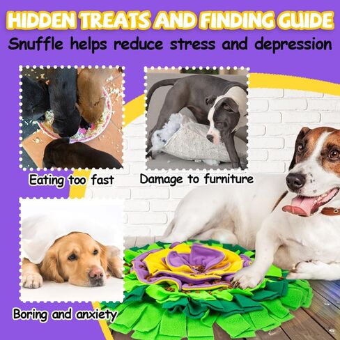 AWOOF Snuffle Mat for Dogs, Interactive Dog Puzzle Toy for Puppy Small Medium Dogs Enrichment Foraging Feeding Game Sniff Mat Toys, Encourages Natural Foraging Skills in Saudi Arabia