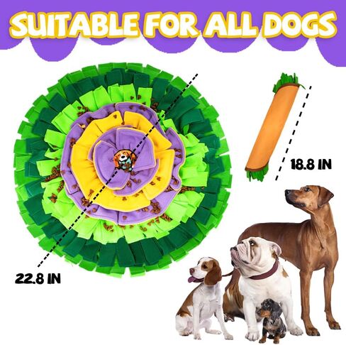 AWOOF Snuffle Mat for Dogs, Interactive Dog Puzzle Toy for Puppy Small Medium Dogs Enrichment Foraging Feeding Game Sniff Mat Toys, Encourages Natural Foraging Skills in Saudi Arabia