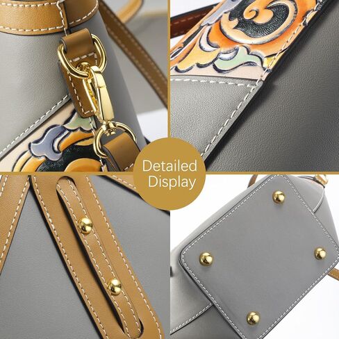 Shoulder Bags for Women, Genuine Leather Shoulder Bag for Women Hand Carved Painted Leather Clutch Saddle Bag with 2 Removable Strap Cute Hobo Tote Underarm Purse（White） in Saudi Arabia