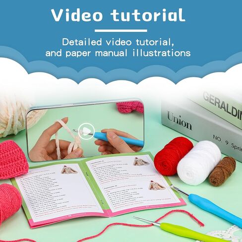 ZMAAGG Crochet Kit for Beginners, Animal Crochet Starter Kit Crochet Rabbit Kits with Storage Bag Velvet Yarn Crochet Accessories and Step-by-Step Video Tutorials in Saudi Arabia