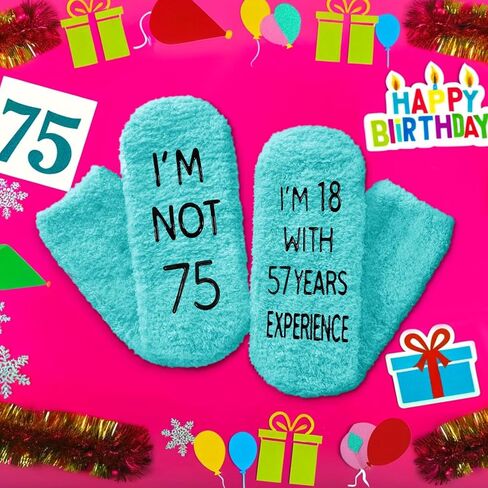 HAPPYPOP 74th Birthday Gift Ideas for Women - Socks for 74 Year Old Birthday, Retirement Gifts for Older Elderly Women in Saudi Arabia