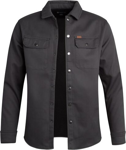 جاكيت قميص رجالي من ماتيكس بأزرار سفلية - قميص متين بياقة طويلة وأكمام طويلة للرجال مع بطانة شيربا ناعمة (S-XL) in Kuwait