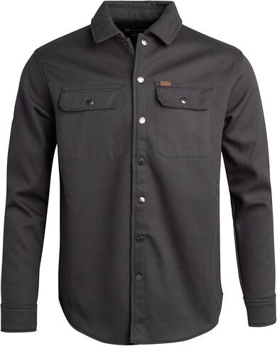 جاكيت قميص رجالي من ماتيكس بأزرار سفلية - قميص متين بياقة طويلة وأكمام طويلة للرجال مع بطانة شيربا ناعمة (S-XL) in Kuwait