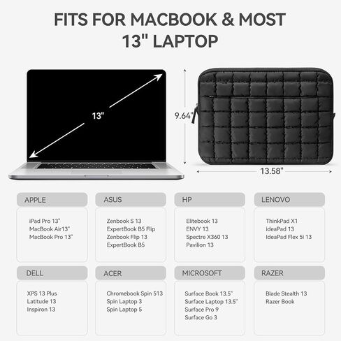 حافظة كمبيوتر محمول BOSTANTEN لجهاز MacBook Air 15 بوصة M3، وMacBook Pro 14 بوصة M4 2024، حقيبة كمبيوتر محمول منتفخة مبطنة لأجهزة Dell وHP وASUS وMicrosoft مقاس 15.6 بوصة in Kuwait