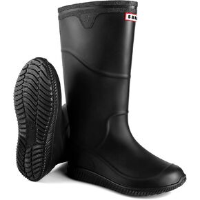 Rain Boots for Women, Extra Wide Calf Garden Boots, Width Mid Calf Adult Comfort Short Ankle Rainboots Boots, Lightweight Cute Waterproof Platform Rubber Mud Chelsea Water Rain Shoes for Outdoor
