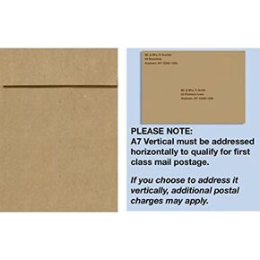 LUXPaper Vertical A7 Invitation Envelopes | 5 1/4" x 7 1/4" | Bright White | 70lb. Text | 50 Qty