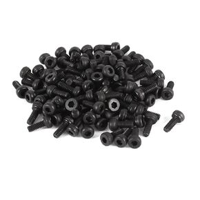 uxcell 100 Pcs 12.9 Steel Alloy Countersunk Hex Socket Knurled Pan Head Bolt Screw M2x7