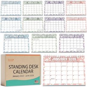 Small Desk Calendar 2025 – 18-Month Standing Flip Calendar for Desk, Compact Doodle Desk Calendar 2025-2026, Mini Flip Desk Calendar for Office and Home