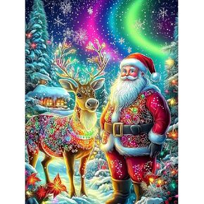 Bowetile Diamond Art Painting Kits for Adults Christmas, 5D Diamond Art Painting Kit Winter Candles, DIY Full Round Drill Diamond Dots Paintings Picture Gem Art Craft for Home Wall Decor 12 x 16 Inch in Kuwait