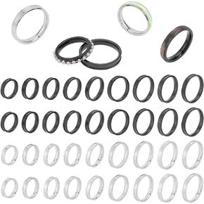 UNICRAFTALE Ring Core Blank Narrow Stainless Steel Grooved Finger Ring Round Finger Ring Settings for Inlay Handmade Ring Wedding Ring Jewelry Making Gift