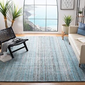 SAFAVIEH Abstract Collection Runner Rug - 2'6" x 6', Light Grey, Handmade Wool & Viscose, Ideal for High Traffic Areas in Living Room, Bedroom (ABT141E)