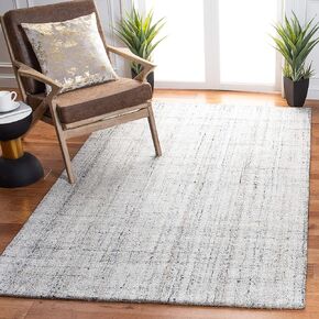 سجادة SAFAVIEH Abstract Collection Runner - 2'3" x 16'، رمادي وأسود، صوف وفسكوز مصنوع يدويًا، مثالية للمناطق ذات حركة المرور العالية في غرفة المعيشة وغرفة النوم (ABT141B)