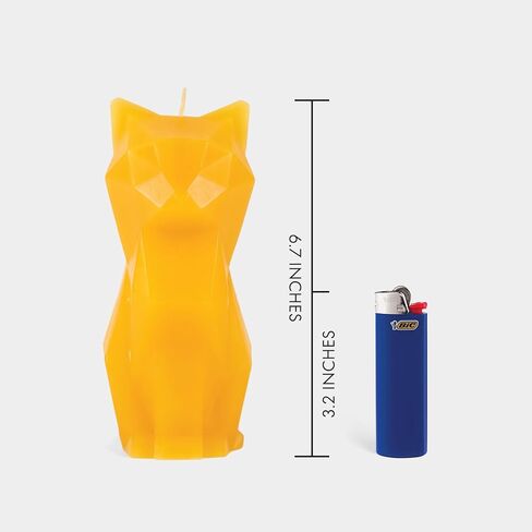 شمعة PyroPet Kisa Cat (أسود) - شمعة القطة الأصلية ذات الهيكل المعدني | ديكور الهالوين | هدية فريدة لمحبي القطط | وقت الحرق 20 ساعة | الأبعاد: 6.7 × 2.9 × 4.5 بوصة in Kuwait