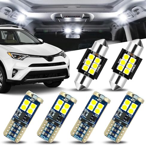 Auto Dynasty (Pack of 8) 12V 5500K Interior Car LED Light Bulbs Kit Compatible with Toyota Highlander 2020-2024, Pure White in Saudi Arabia