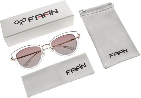 FAA'N 2024 Retro Big Frame Cat Eye Polarized Sunglasses Women with Spring Hinge(Brown Purple) in Saudi Arabia