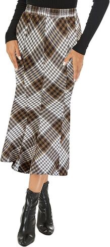 Mokayee Womens Wool Hign Waisted Flannel Bodycon Midi Length Work Pencil Skirts in Saudi Arabia