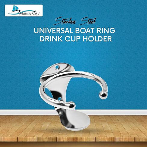 MARINE CITY 304 Grade Stainless Steel Universal Boat Ring Drink Cup Holder – Water Drink Beverage Bottle Stand Holder for Marines – Boats – Yachts – Trucks (Pack of 2) in Saudi Arabia