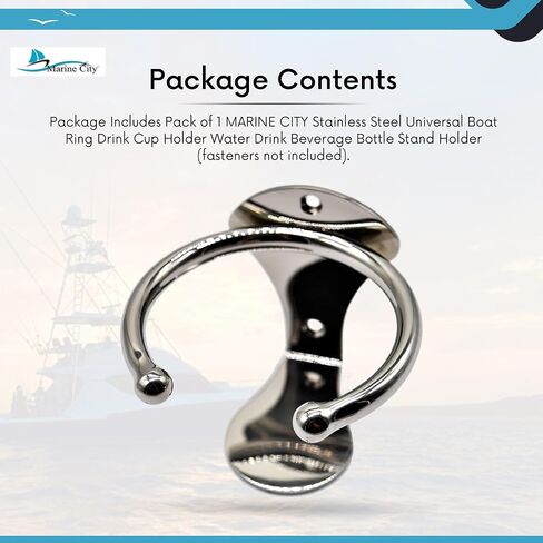 MARINE CITY 304 Grade Stainless Steel Universal Boat Ring Drink Cup Holder – Water Drink Beverage Bottle Stand Holder for Marines – Boats – Yachts – Trucks (Pack of 2) in Saudi Arabia