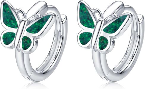 Butterfly Hoop Earrings for Women 925 Sterling Silver Butterfly Turquoise Earrings Butterfly Jewelry Gifts for Women in Saudi Arabia