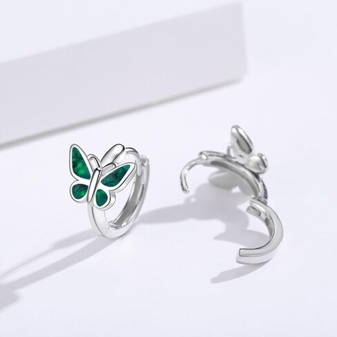 Butterfly Hoop Earrings for Women 925 Sterling Silver Butterfly Turquoise Earrings Butterfly Jewelry Gifts for Women in Saudi Arabia