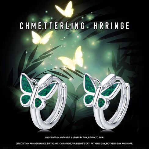 Butterfly Hoop Earrings for Women 925 Sterling Silver Butterfly Turquoise Earrings Butterfly Jewelry Gifts for Women in Saudi Arabia