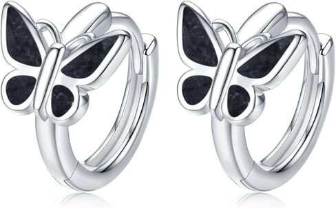 Butterfly Hoop Earrings for Women 925 Sterling Silver Butterfly Turquoise Earrings Butterfly Jewelry Gifts for Women in Saudi Arabia