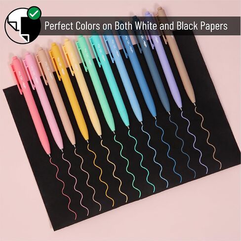 Mr. Pen- Aesthetic Highlighters and Gel Pens, 12 Pack, Bright Colors Bible Highlighters No Bleed, Colorful Ink Gel Pens, Cute Highlighter Pens, No Bleed Highlighters for Bibles, Aesthetic Gel Pens in Saudi Arabia