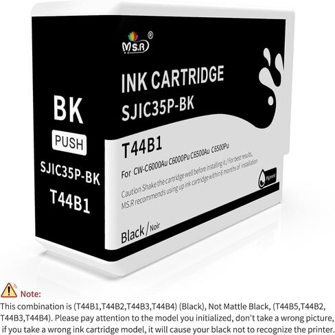 MS.R Remanufactured Ink Cartridge Replacement for Epson SJIC35P T44B2 T44B3 T44B4 T44B5 to use with CW-C6000Au C6000Pu C6500Au C6500Pu Printer(4 Pack) in Kuwait