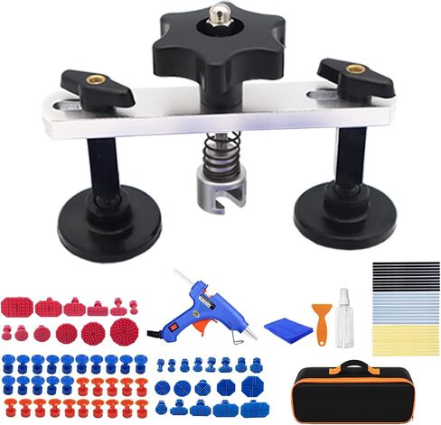 Auto Dent Puller Kit - Dent Remover Tools Adjustable Width Golden Lifter & Glue Gun for Automobile Body Motorcycle Refrigerator & Ding Hail Dent Removal in Saudi Arabia