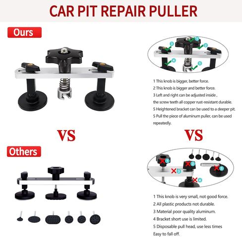 Auto Dent Puller Kit - Dent Remover Tools Adjustable Width Golden Lifter & Glue Gun for Automobile Body Motorcycle Refrigerator & Ding Hail Dent Removal in Saudi Arabia