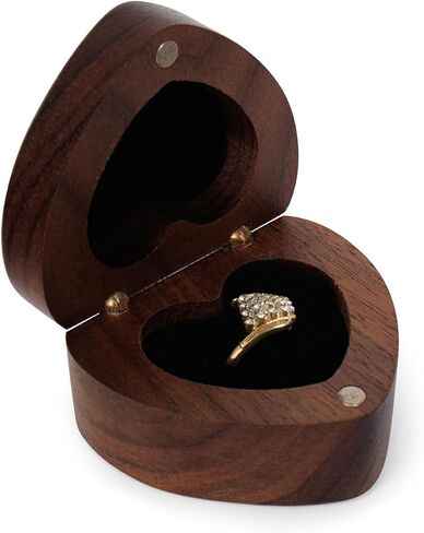 Wooden Heart shape Ring box Engraved for Proposal, Engagement, Wedding (will you marry me) in Saudi Arabia
