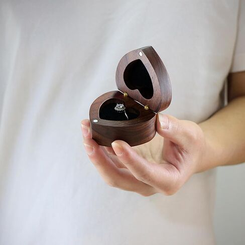 Wooden Heart shape Ring box Engraved for Proposal, Engagement, Wedding (will you marry me) in Saudi Arabia