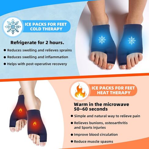 Foot Ice Packs Big Toe for Bunion Relief Gout Pain Relief, Reusable Toe Ice Pack for Hot & Cold Therapies, Gel Foot ice Pack for Swelling, Sprained, Sport Injuries, Fasciitis, Post-Surgery Recovery in Saudi Arabia