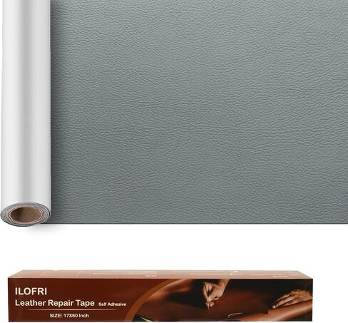 ILOFRI 16x30'' Self Adhesive Leather Repair Patch Tape, Vinyl and Leather Repair Kit for Couches, Furniture, Car Seat, Boat Seat, Sofa, Vinyl Upholstery, Chair, Interior (Dark Black) in Kuwait