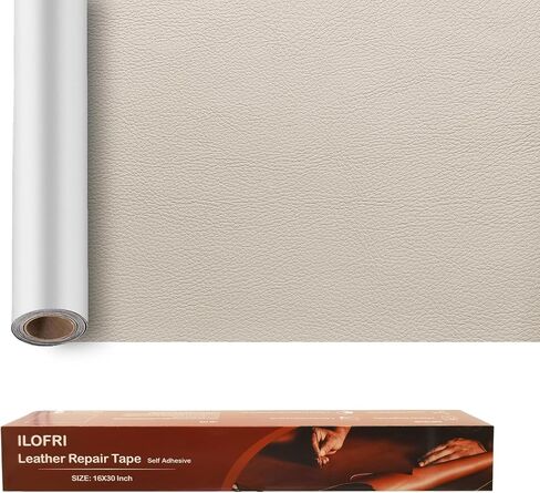 ILOFRI 16x30'' Self Adhesive Leather Repair Patch Tape, Vinyl and Leather Repair Kit for Couches, Furniture, Car Seat, Boat Seat, Sofa, Vinyl Upholstery, Chair, Interior (Dark Black) in Kuwait