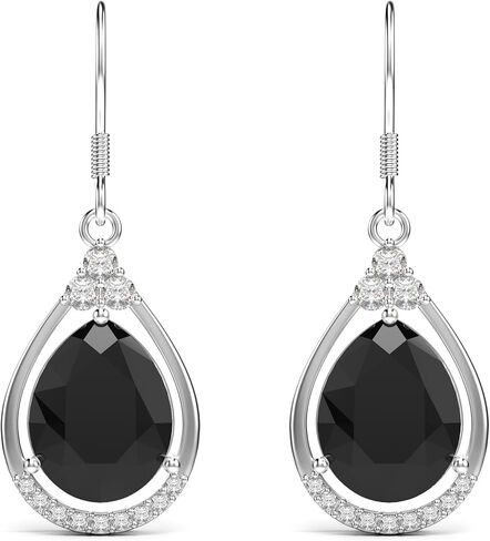 18K White Gold Plated Sterling Silver Teardrop Cubic Zirconia Drop Dangle Earrings for Women Pear Cut CZ Diamond Dangle Earrings Hypoallergenic Jewelry (Pink) in Kuwait