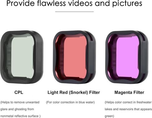 2-Pack Snorkel Lens Filter Set for GoPro Hero 7 6 5 Black in Kuwait