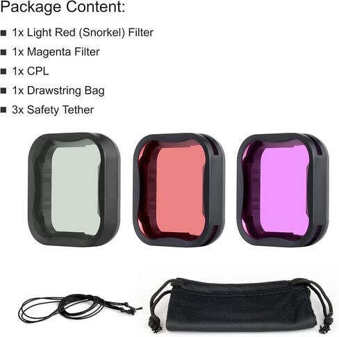 2-Pack Snorkel Lens Filter Set for GoPro Hero 7 6 5 Black in Kuwait