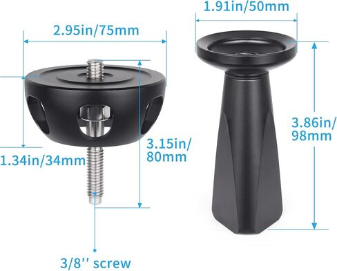 INNOREL 2.95in/75mm Universal Bowl Adapter, CNC Aluminum Alloy Metal Half Ball Bowl Leveler Adapter Convert Video Bowl with 3/8 in Screw Mount on Tripods and Fluid Head for INNOREL RT90C/LT364C/LT324C in Saudi Arabia