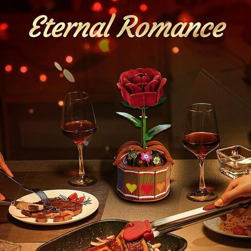 3D Puzzle for Adults, 3D Wooden Puzzles with Music Lights Rotation, Lifelike Rose Flower in Saudi Arabia
