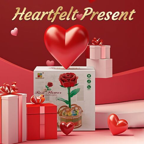 3D Puzzle for Adults, 3D Wooden Puzzles with Music Lights Rotation, Lifelike Rose Flower in Saudi Arabia