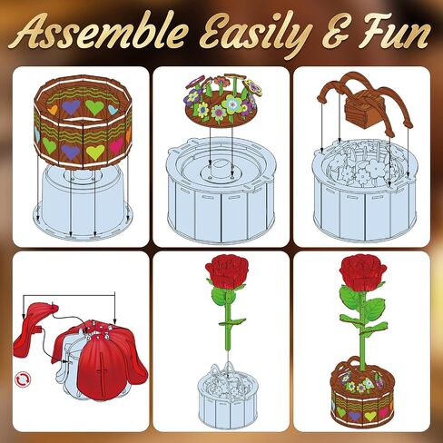 3D Puzzle for Adults, 3D Wooden Puzzles with Music Lights Rotation, Lifelike Rose Flower in Saudi Arabia