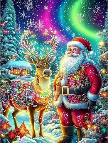 Bowetile Diamond Art Painting Kits for Adults Christmas, 5D Diamond Art Painting Kit Winter Candles, DIY Full Round Drill Diamond Dots Paintings Picture Gem Art Craft for Home Wall Decor 12 x 16 Inch in Kuwait