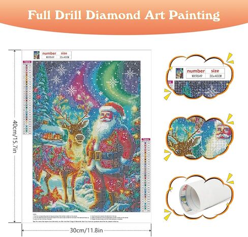 Bowetile Diamond Art Painting Kits for Adults Christmas, 5D Diamond Art Painting Kit Winter Candles, DIY Full Round Drill Diamond Dots Paintings Picture Gem Art Craft for Home Wall Decor 12 x 16 Inch in Kuwait