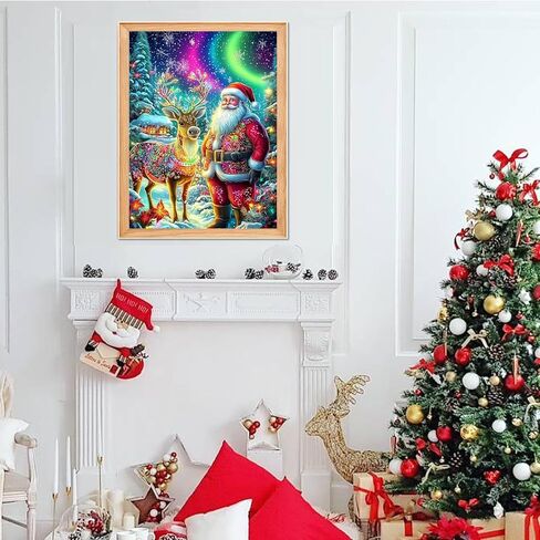 Bowetile Diamond Art Painting Kits for Adults Christmas, 5D Diamond Art Painting Kit Winter Candles, DIY Full Round Drill Diamond Dots Paintings Picture Gem Art Craft for Home Wall Decor 12 x 16 Inch in Kuwait