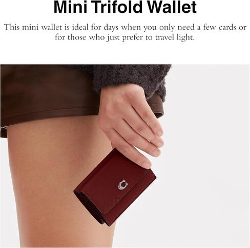 Coach Essential Mini Trifold Wallet, Aquamarine in Kuwait