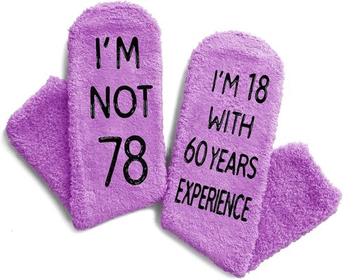 HAPPYPOP 77th Birthday Gift Ideas for Women - Socks for 77 Year Old Lady, Best Gifts for Older Women over 70 in Saudi Arabia