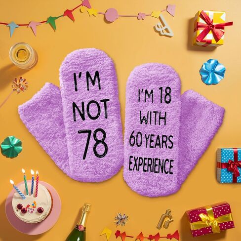 HAPPYPOP 77th Birthday Gift Ideas for Women - Socks for 77 Year Old Lady, Best Gifts for Older Women over 70 in Saudi Arabia