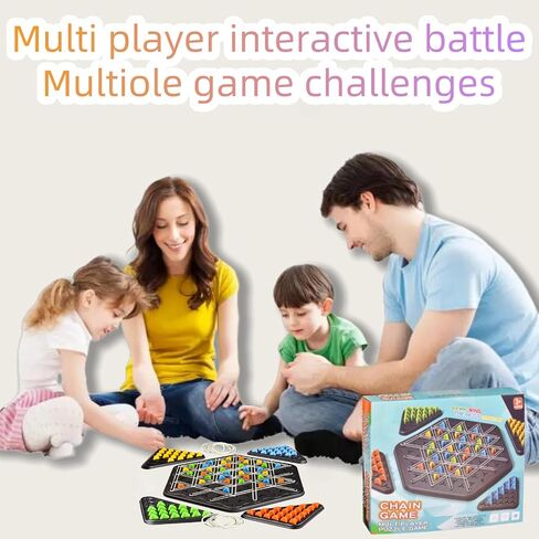 Chain Triangle Chess Game, Engaging Triggle Rubber Band Strategy Game for Kids and Adults, Portable Triangle Board Game for Birthdays and Family Gatherings, 2 to 4 Players in Saudi Arabia